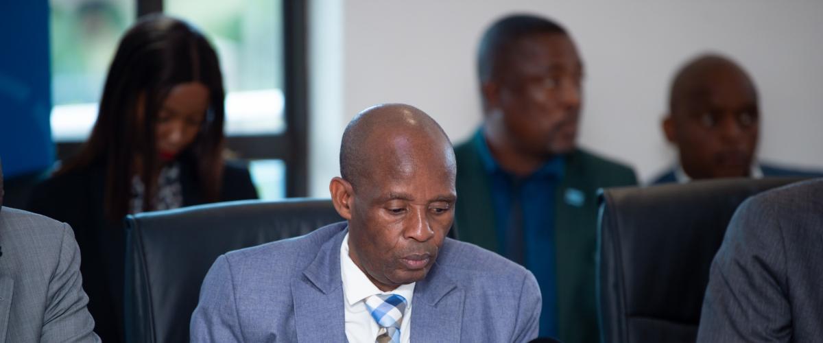 Minister of Higher Education, Hon. Prince Maele