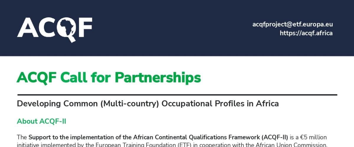 ACQF Call for Partnerships