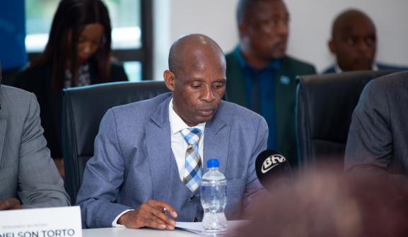 Minister of Higher Education, Hon. Prince Maele