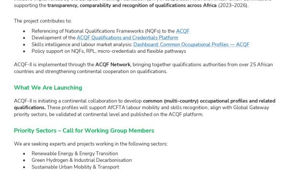 ACQF Call for Partnerships